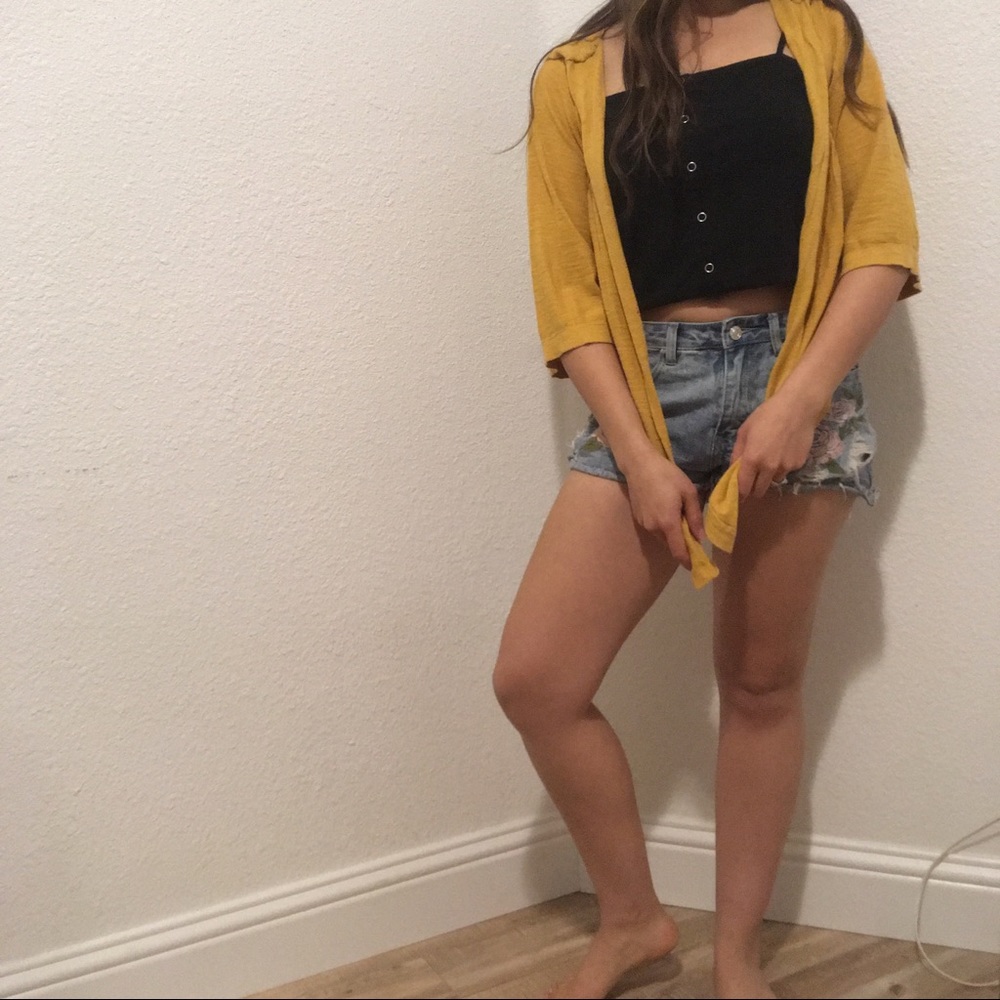 Yellow cover up with hood